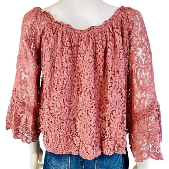 Hint of Mint Lace 3/4 Sleeve Blouse - Picture 7 of 10